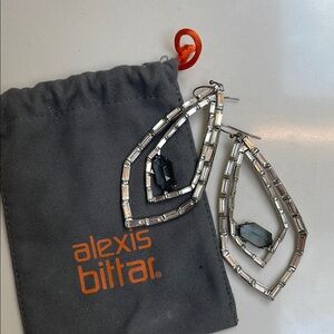 Alexis Bittar Silver and Gray Geometric Earrings